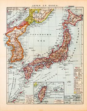 Carte vintage du Japon et de la Corée sur Studio Wunderkammer