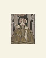 La dame | The woman with the rose | Historic Art Deco Fashion print