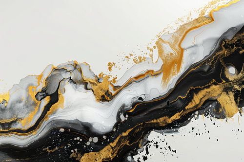 Abstracte luxe verenigt met goud, zwart en een witte achtergrond