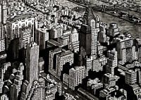 Drawing of New York, Manhattan