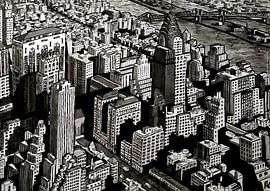 Zeichnung von New York, Manhattan von Lonneke Kolkman