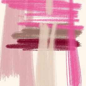 Gestreepte roze illustratie van Esmeé Kiewiet