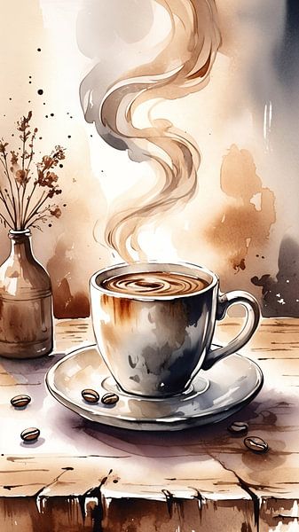 Kaffee und Vase von nayyara art