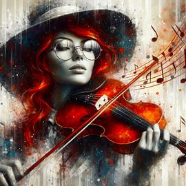 Woman plays violin by Bernhard Karssies