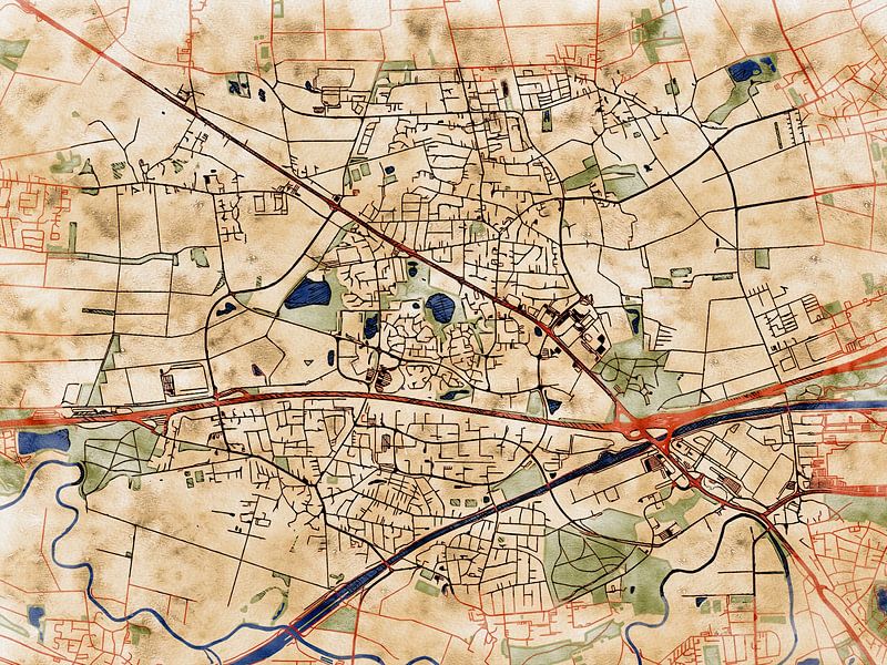 Map of Garbsen with the style 'Serene Summer' by Maporia