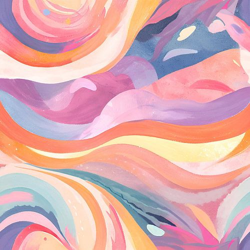 Peinture de nature rose et colorée