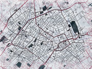 Kaart van Roubaix in de stijl 'White Winter' van Maporia