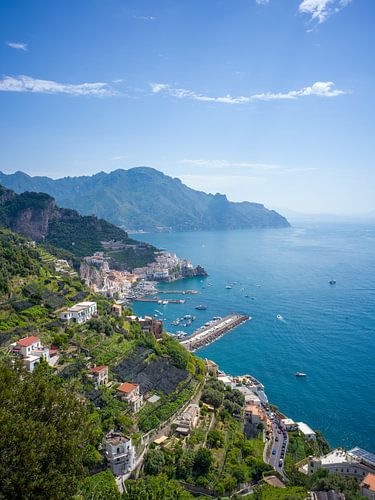 Uitzicht op de Amalfikust bij Amalfi