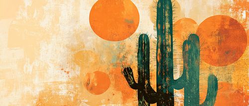 Cactuslandschap met warme kleuren