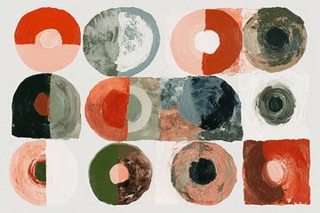 Abstrakte Kreise in Erdtönen