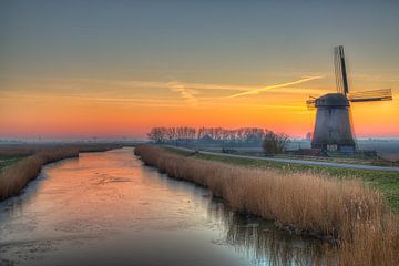 Molen bij Schermerhorn van Jan Siebring