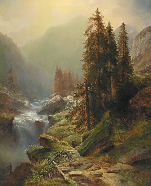 Albert Zimmermann, Large mountain landscape, 1850 by Atelier Liesjes