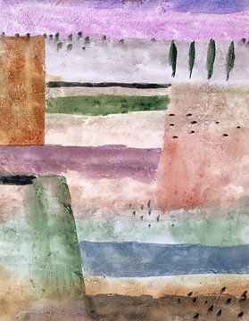 Landscape with Poplars (1929) painting by Paul Klee. van Studio POPPY