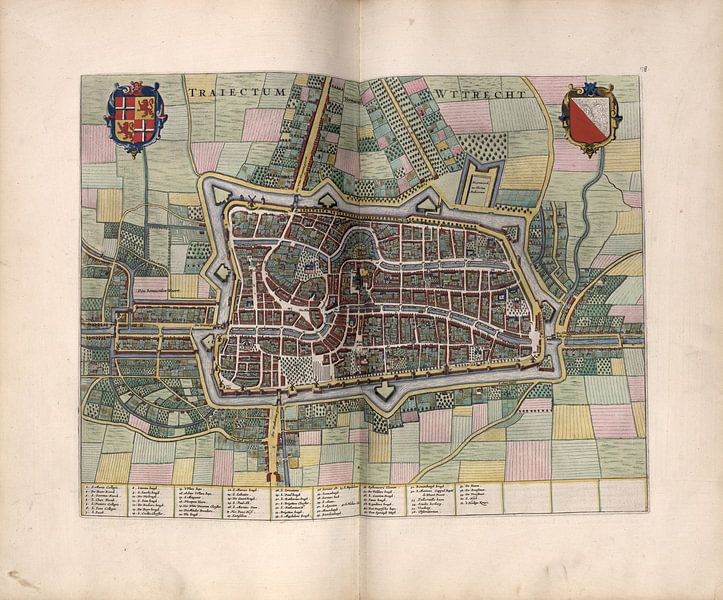 Utrecht, Stadtplan Joan Blaeu 1652 von Atelier Liesjes