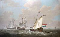 Peinture VOC avec drapeau néerlandais (HQ) - Peintures de Jacob van Strij par Schilderijen Nu Aperçu