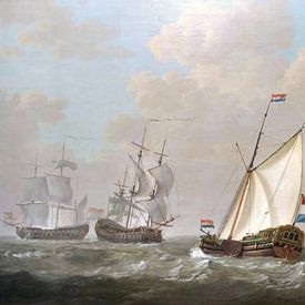 Niederländische Schiffe mit Flagge - Jacob van Strij