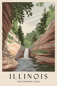 Illinois Vintage Reisposter van Poster Art Shop