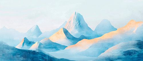 Paysage de montagne lumière du matin