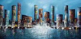 Blaue Skyline von Gena Theheartofart