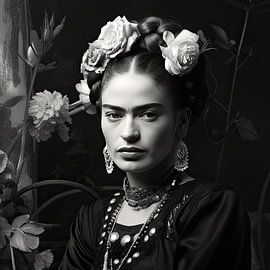 Frida Poster Noir et Blanc sur Niklas Maximilian