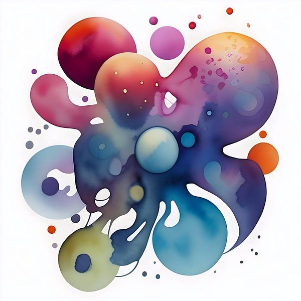 Organische Vormen In Aquarel 2 van The Art Kroep