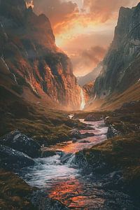 Sonnenaufgang über dem Wanderweg