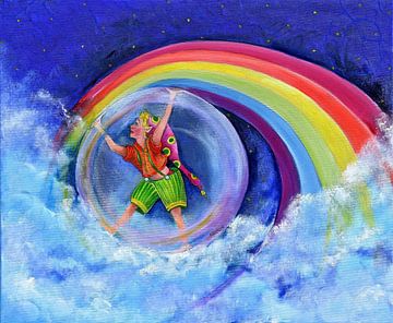 Gnome Happy Rainbow by Anne-Marie Somers