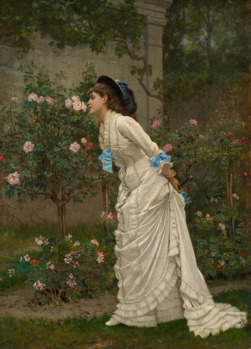 Auguste Toulmouche – Frau und Rosen (1879)
