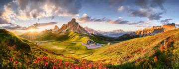 Sunset in the Alps at Passo Giau in the Dolomites by Voss Fine Art Fotografie