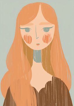 Vrouwenportret | Abstract Beauty in Pastel van De Mooiste Kunst