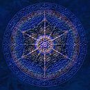Mandala, bleu royal. Avec épaissie, les lignes en relief. par Rietje Bulthuis Aperçu