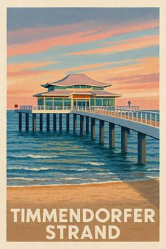 Timmendorfer Strand - Zonsondergang bij de pier