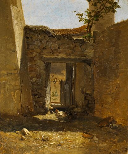 Carlos de Haes-Een corraal, antiek landschap_1