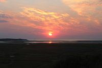 De Slufter op Texel bij zonsondergang