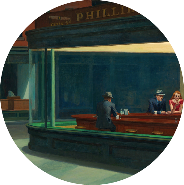 Nighthawks, Edward Hopper van Meesterlijcke Meesters