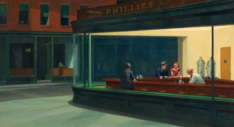 Nighthawks, Edward Hopper von Meisterhafte Meister