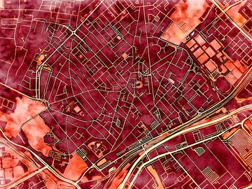 Kaart van Beverwijk in de stijl 'Amber Autumn' van Maporia