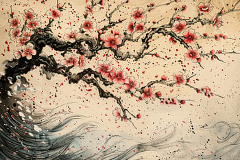 Cerisier en fleurs Hokusai