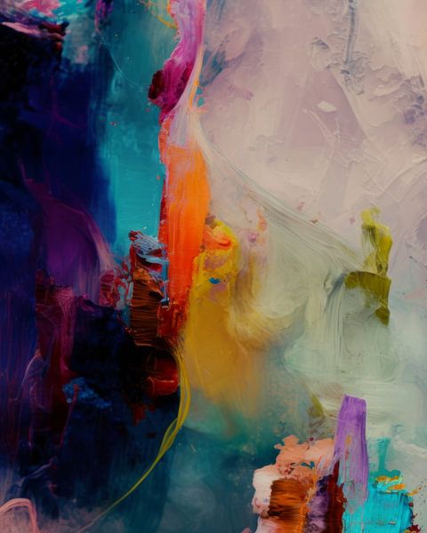 Modern abstract painting in powerful colours by Studio Allee