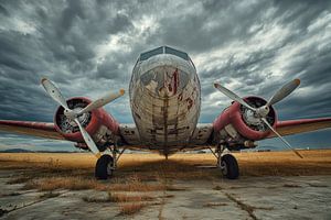 épave d'avion sur un site abandonné
