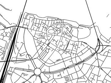 Kaart van Nijmegen Centrum in Zwart Wit van Map Art Studio