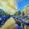Painting Amsterdam: Amsterdam canals in the style of Van Gogh by Slimme Kunst.nl