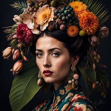 Bloeiende Schoonheid: Spaanse vrouw van Mellow Art