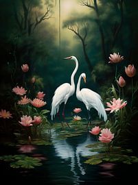 Kraniche in einem See von vanMuis