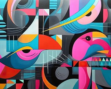 Painting Abstract Birds | Wing Vibes by ARTEO Paintings