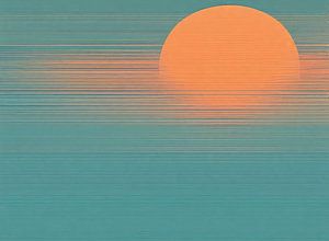 Sonnenuntergang Kunst | Türkis Orange Farbverlauf