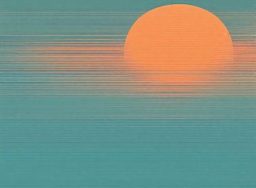 Zonsondergang Kunst | Turkoois Oranje Gradient van Modern Collection
