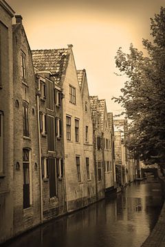 Alkmaar Noord-Holland Binnenstad Sepia Nederland van Hendrik-Jan Kornelis