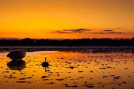 Sunset with fishing boat by Jan Peter Mulder