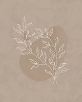 Minimalist illustration in light brown and white